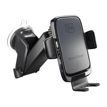 Заредете изображение във визуализатора на галерията – 3mk Drive &amp; Charge car phone holder for grille/window/cockpit with inductive charger - black

