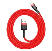 Заредете изображение във визуализатора на галерията – BASEUS кабел USB A към Lightning 2A Cafule CALKLF-RV1 3 м черен златен
