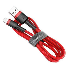 Заредете изображение във визуализатора на галерията – BASEUS кабел USB A към Lightning 2A Cafule CALKLF-RV1 3 м черен златен

