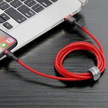 Заредете изображение във визуализатора на галерията – BASEUS кабел USB A към Lightning 2A Cafule CALKLF-RV1 3 м черен златен
