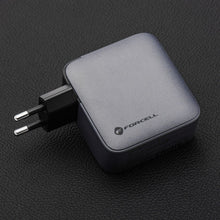 Заредете изображение във визуализатора на галерията – FORCELL F-ENERGY GaN VT-46 зарядно за пътуване 3 x Type C + USB A PD QC4.0 5A 100W с PD сив
