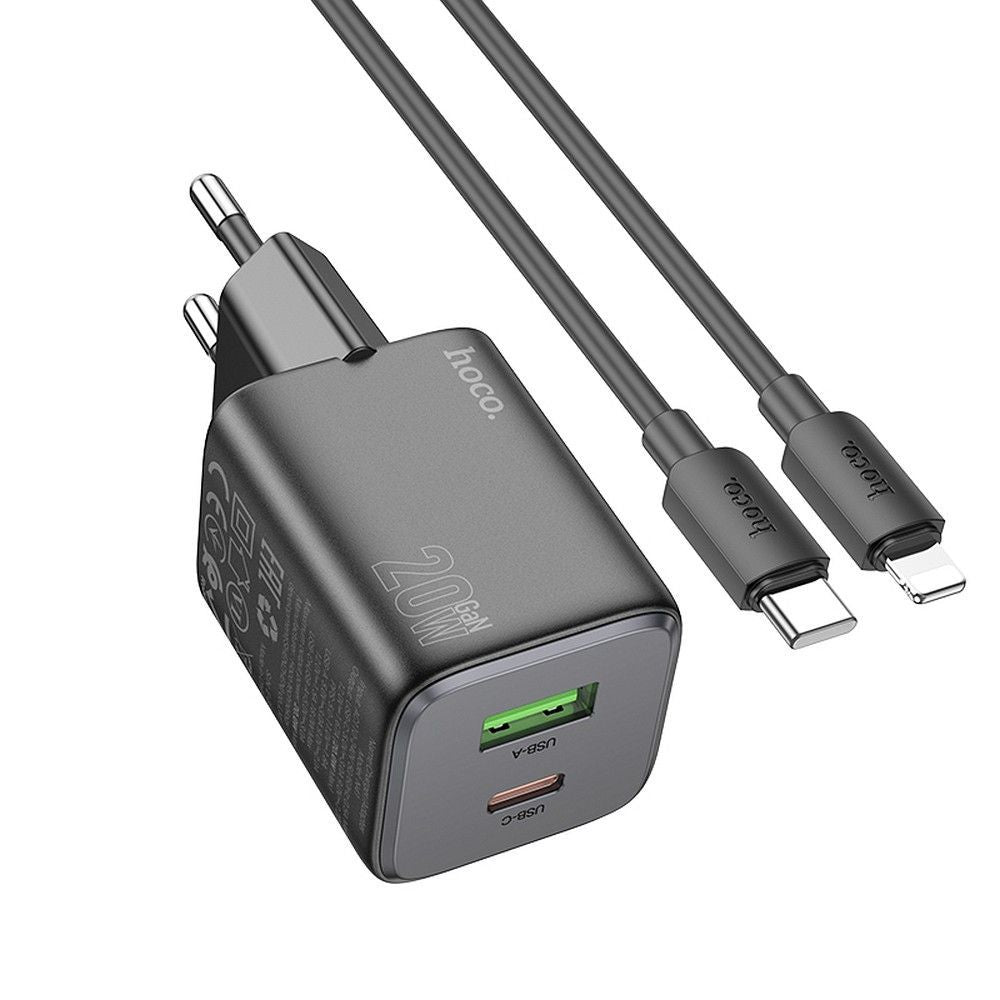 HOCO зарядно USB A + Type C PD QC 3A 20W N41 бяло