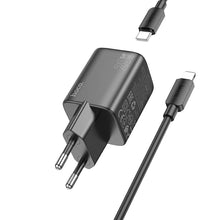 Заредете изображение във визуализатора на галерията – HOCO зарядно USB A + Type C PD QC 3A 20W N41 бяло

