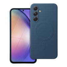 Заредете изображение във визуализатора на галерията – Гръб SILICONE MAG COVER съвместим с MagSafe за SAMSUNG A54 син
