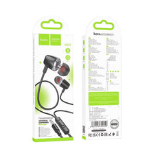 Заредете изображение във визуализатора на галерията – HOCO wire earphones Jack 3,5 mm with microphone M107 black
