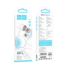 Заредете изображение във визуализатора на галерията – HOCO wire earphones Jack 3,5 mm with microphone M107 white
