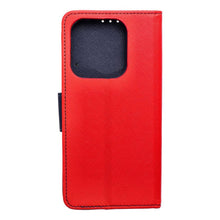 Заредете изображение във визуализатора на галерията – Калъф тип книга FANCY за XIAOMI Redmi Note 14 4G червен / тъмно син
