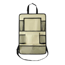 Заредете изображение във визуализатора на галерията – Car organizer for front seats with compartments beige
