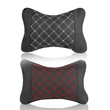 Заредете изображение във визуализатора на галерията – Car headrest pillow with stitching black white
