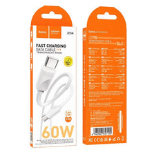 Заредете изображение във визуализатора на галерията – Кабел Hoco Type C to Type C 3A 60W X114 1 m бял
