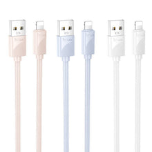 Заредете изображение във визуализатора на галерията – Кабел Hoco USB A to Lightning 2,4 A X114 1 m розов

