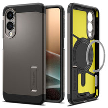 Заредете изображение във визуализатора на галерията – Оригинален гръб SPIGEN TOUGH ARMOR compatible with MagSafe for SAMSUNG S25 Edge gunmetal
