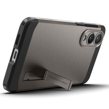 Заредете изображение във визуализатора на галерията – Оригинален гръб SPIGEN TOUGH ARMOR compatible with MagSafe for SAMSUNG S25 Edge gunmetal
