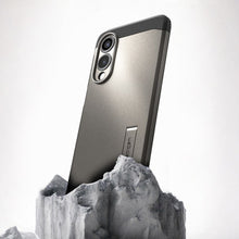 Заредете изображение във визуализатора на галерията – Оригинален гръб SPIGEN TOUGH ARMOR compatible with MagSafe for SAMSUNG S25 Edge gunmetal
