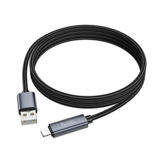 Заредете изображение във визуализатора на галерията – Cable USB A to Lightning Hoco 2,4A with display 1 m X112 black
