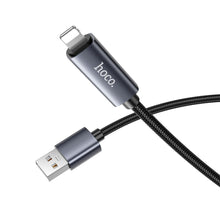 Заредете изображение във визуализатора на галерията – Cable USB A to Lightning Hoco 2,4A with display 1 m X112 black

