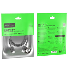 Заредете изображение във визуализатора на галерията – Кабел Hoco HDMI to HDMI ver. 2.0 4K/60Hz US08 1 m черен
