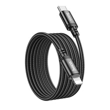 Заредете изображение във визуализатора на галерията – Cable USB C to Lightning Hoco PD 27W 2 m X89 black
