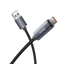 Заредете изображение във визуализатора на галерията – Cable USB A to USB C Hoco 5A with display 1 m X112 black
