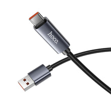 Заредете изображение във визуализатора на галерията – Cable USB A to USB C Hoco 5A with display 1 m X112 black
