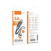 Заредете изображение във визуализатора на галерията – Cable USB A to USB C Hoco 5A with display 1 m X112 black
