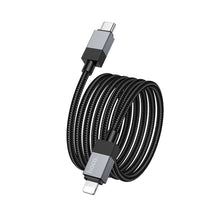 Заредете изображение във визуализатора на галерията – Кабел Hoco Type C to Lightning PD 27W X110 1 m черен

