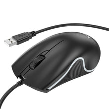 Заредете изображение във визуализатора на галерията – HOCO wire computer mouse USB A 1000 DPI with flashing GM19 black
