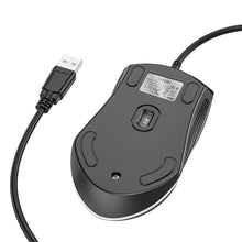 Заредете изображение във визуализатора на галерията – HOCO wire computer mouse USB A 1000 DPI with flashing GM19 black
