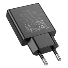 Заредете изображение във визуализатора на галерията – HOCO slim wall charger USB A + Type C PD QC3.0 3A 20W N38 black
