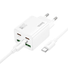Заредете изображение във визуализатора на галерията – HOCO charger 2 x Type C + 2 x USB A + cable Type C to Type C PD QC3.0 3A 20W N55 white

