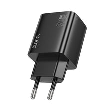 Заредете изображение във визуализатора на галерията – HOCO charger 2 x Type C + 2 x USB A PD QC3.0 3A 20W N55 black
