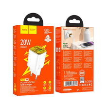 Заредете изображение във визуализатора на галерията – HOCO wall charger USB A + Type C PD QC3.0 3A 20W N52 white
