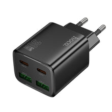 Заредете изображение във визуализатора на галерията – HOCO charger 2 x Type C + 2 x USB A PD QC3.0 3A 20W N56 black
