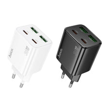 Заредете изображение във визуализатора на галерията – HOCO charger 2 x Type C + 2 x USB A PD QC3.0 3A 20W N56 white
