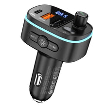 Заредете изображение във визуализатора на галерията – HOCO transmiter FM Bluetooth + 2xUSB + Typ C PD20W + QC3.0 Fast E62 black
