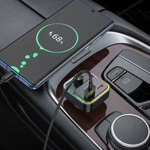 Заредете изображение във визуализатора на галерията – HOCO car charger Bravery PD30W QC3.0 + transmitter FM Bluetooth E81 black
