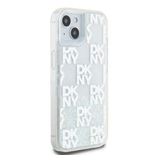 Заредете изображение във визуализатора на галерията – DKNY case for IPHONE 15 DKHCP15SLCPEPT (DKNY HC Liquid Glitters W/Checkered Pattern) white
