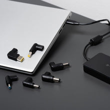 Заредете изображение във визуализатора на галерията – FORCELL F-ENERGY E856 uniwersal laptop charger 65W (6 adaptors) - czarny
