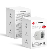 Заредете изображение във визуализатора на галерията – FORCELL F-ENERGY EU02 Smart Plug 230V with WiFi, programmer and Tuya/Amazon Alexa support - white
