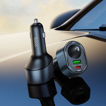 Заредете изображение във визуализатора на галерията – HOCO car charger USB A + Type C + cigarette lighter PD QC3.0 3A 35W Z56 black
