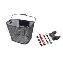 Заредете изображение във визуализатора на галерията – Front bicycle basket with quick release FSBKT-013 black
