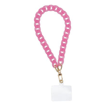 Заредете изображение във визуализатора на галерията – PANAMA Phone lanyard, Phone pendant / cord length 40cm (20cm in the loop) / on wrist - pink
