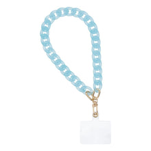 Заредете изображение във визуализатора на галерията – PANAMA Phone lanyard, Phone pendant / cord length 40cm (20cm in the loop) / on wrist - blue
