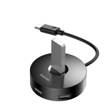 Заредете изображение във визуализатора на галерията – Baseus hub round box adapter type-c to usb3.0*1+usb2.0*3 black cahub-g01

