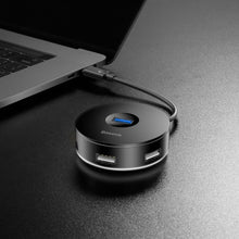 Заредете изображение във визуализатора на галерията – Baseus hub round box adapter type-c to usb3.0*1+usb2.0*3 black cahub-g01

