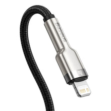 Заредете изображение във визуализатора на галерията – Baseus cablel type c for apple lightning 8-pin pd20w power delivery cafule metal cable catljk-b011 2 meter black
