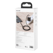Заредете изображение във визуализатора на галерията – Baseus cablel type c for apple lightning 8-pin pd20w power delivery cafule metal cable catljk-b011 2 meter black
