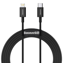 Заредете изображение във визуализатора на галерията – Baseus cablel type c to apple lightning 8-pin pd20w power delivery superior series fast charging catlys-c01 2 meter black
