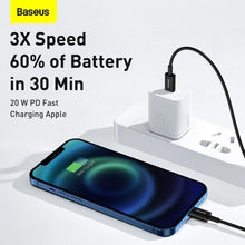 Заредете изображение във визуализатора на галерията – Baseus cablel type c to apple lightning 8-pin pd20w power delivery superior series fast charging catlys-c01 2 meter black

