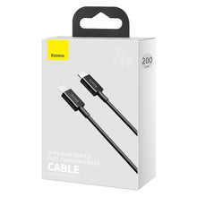 Заредете изображение във визуализатора на галерията – Baseus cablel type c to apple lightning 8-pin pd20w power delivery superior series fast charging catlys-c01 2 meter black
